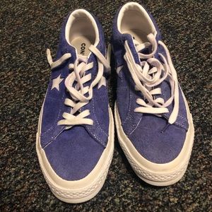 low top purple converse one star